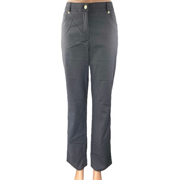 St. John Women's Black High Waisted Flared Bootcut Trousers Dress Pants Size 6 - Picture 1 of 4